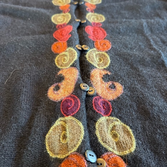 Invisible World Juneau-Alaska Black Alpaca Hand Made Cardigan XXL - Picture 10 of 11